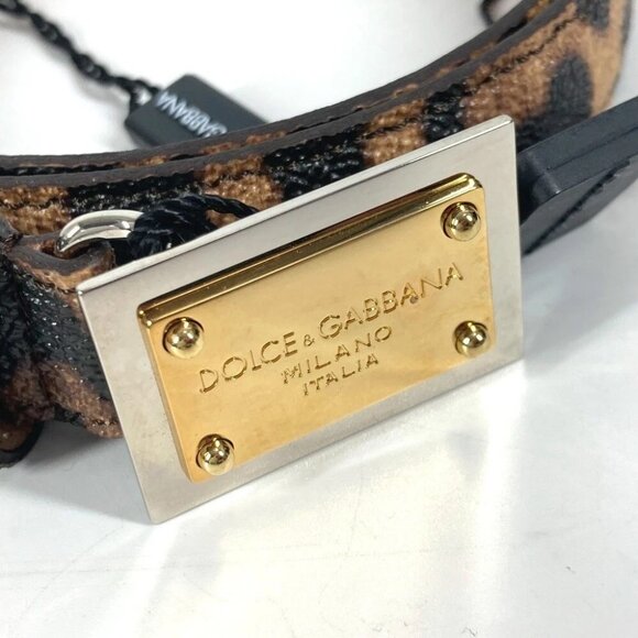 DOLCE&GABBANA Logo Leopard Leopard print Leopard belt PVC Brown/Black main image 9